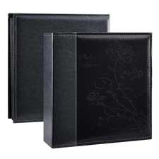 600 Pocket Black Photo Album Large Capacity Holds 4X6 Pictures Dustproof Leather