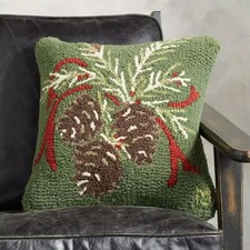 Pinecone Green Latch Hook Pillow Kit for Adults 43x43cm, As Main Picture