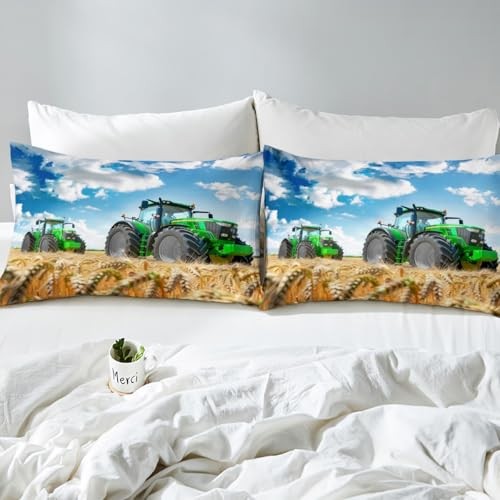 Vehicles Bed Sheet Set Tractors Bedding Sheets Heavy Machinery Cars Fitted - Picture 6 of 7