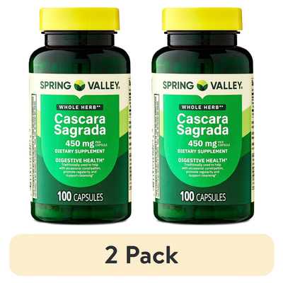 #ad Spring Valley Cascara Sagrada 450mg – 100 Ct Digestive Health Capsules 2 Pack $10.58