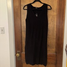 Worthington Womens Black Sweater Dress Size M  Sleeveless Side Hem Splits New