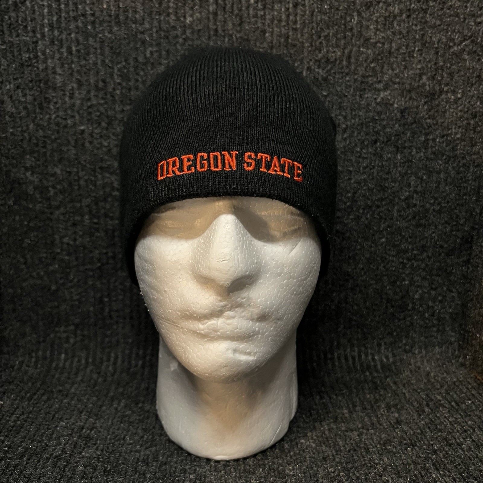 Vintage Nike Oregon State Beavers Skull Cap Red Tag 90s Y2K Black Hat Beanie