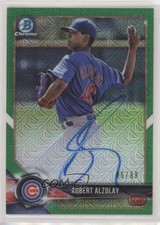 2018 Bowman Mega Box Chrome Mojo Refractor Green 85/99 Adbert Alzolay Auto 0z6