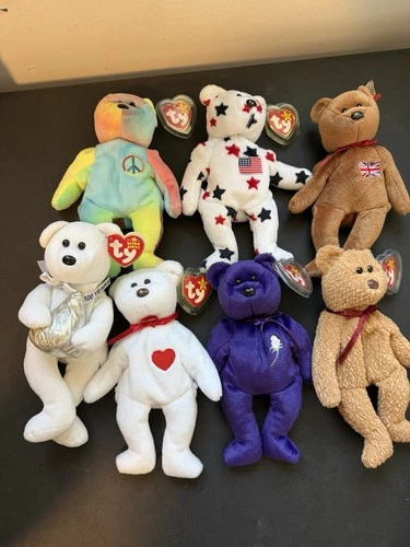 Lot of 7 vintage Ty beanie babies 90s