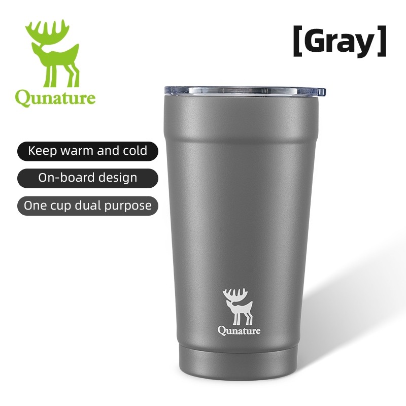 Стакан Qunature объемом 16 унций из нержавеющей стали с вакуумной изоляцией и магнитной крышкой-слайдером