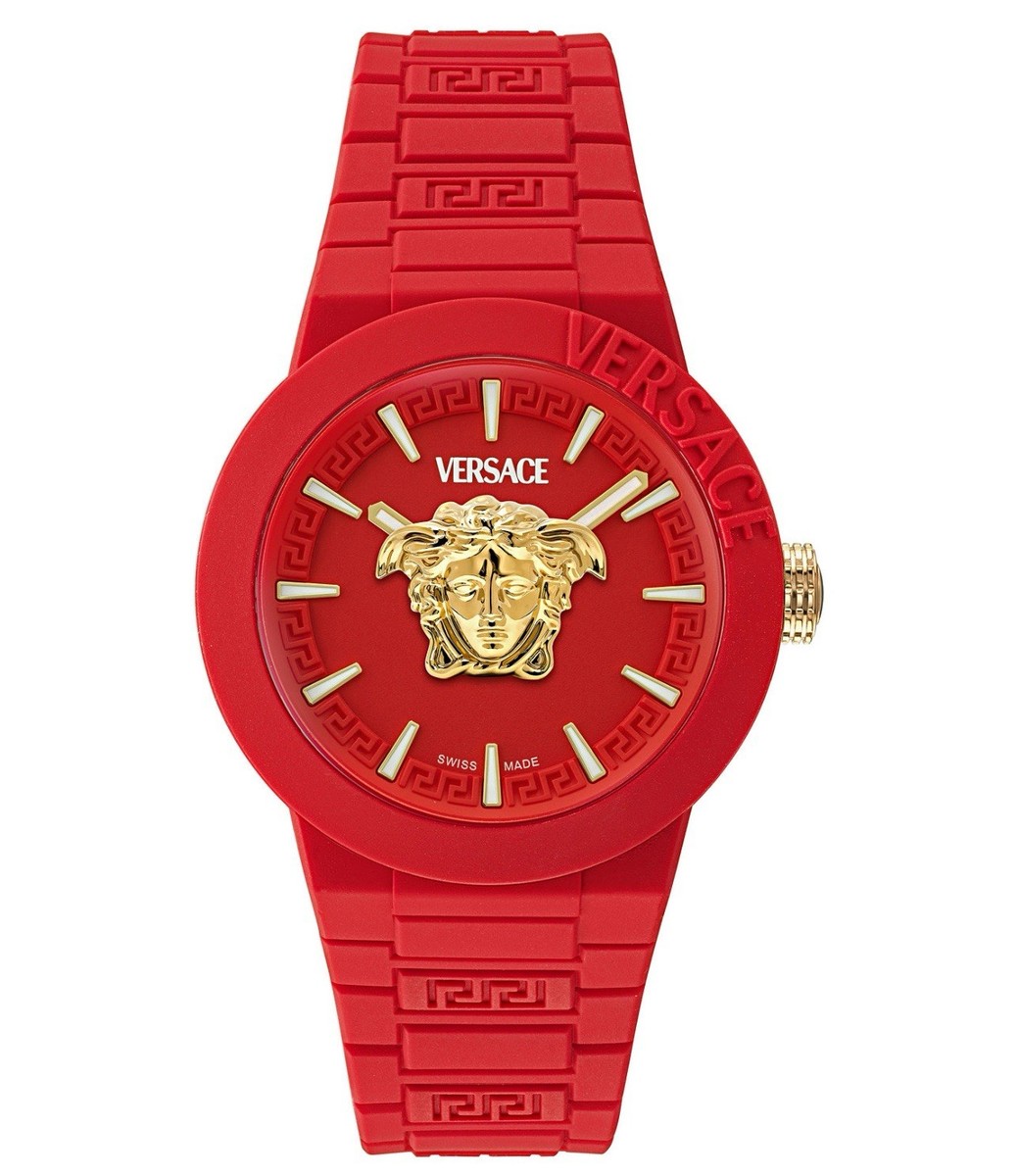 New Authentic Versace Mens V-Pop White Silicone Watch with Pouch