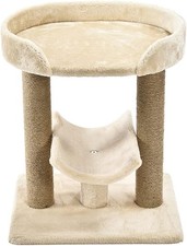 Multi Platform Cat Tree with Scratching Post for Indoor Cats up to 25Lbs Beige