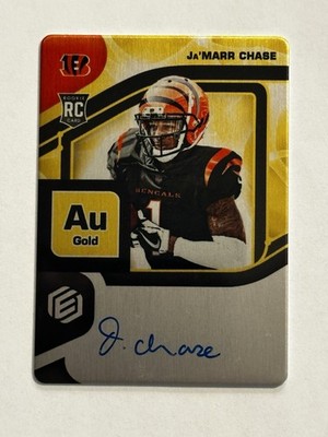 2021 Panini Elements Rookie Steel Signatures Ja'Marr Chase #129 Gold Bengals /79