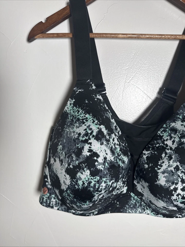 Sujetador Lane Bryant Livi Sin Alambres Ligeramente Forrado Mármol Negro Gris Verde Talla 54B Foto 3 de 4