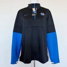 Nike Boise State Broncos Quarter Zip Jacket Mens Medium Black Blue NCAA New
