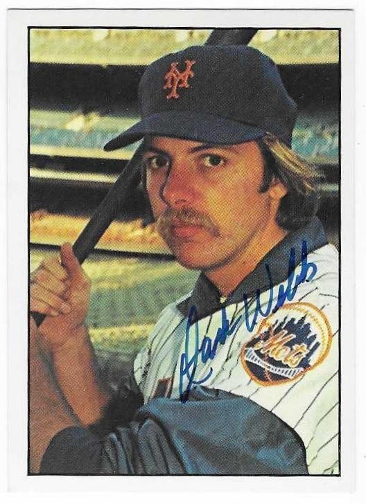 HANK WEBB 1976 SSPC AUTOGRAPHED SIGNED # 554 NEW YORK METS