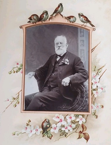 Antiguo álbum de fotografías victorianas de 1880 con cierre de latón encuadernado en cuero tamaño grande - Imagen 13 de 18