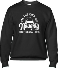 Kind Of Naughty That Santa Likes Christmas Xmas Meme Funny Joke Mens Sweatshirt