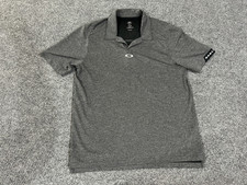 Oakley Golf Polo Shirt Mens large Gray Regular Fit Performance Logo