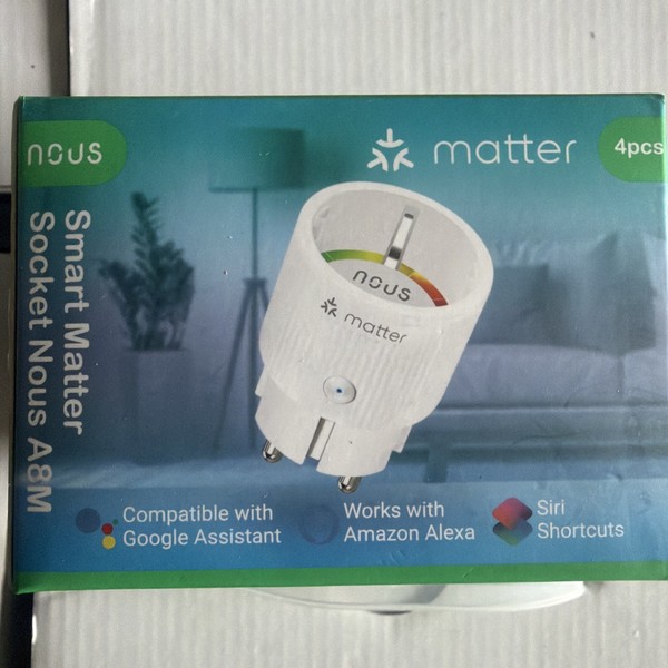 4X Nous A8M 16A 3840W Verbrauchsmessung Matter Smart Socket Wifi Alexa Google-image