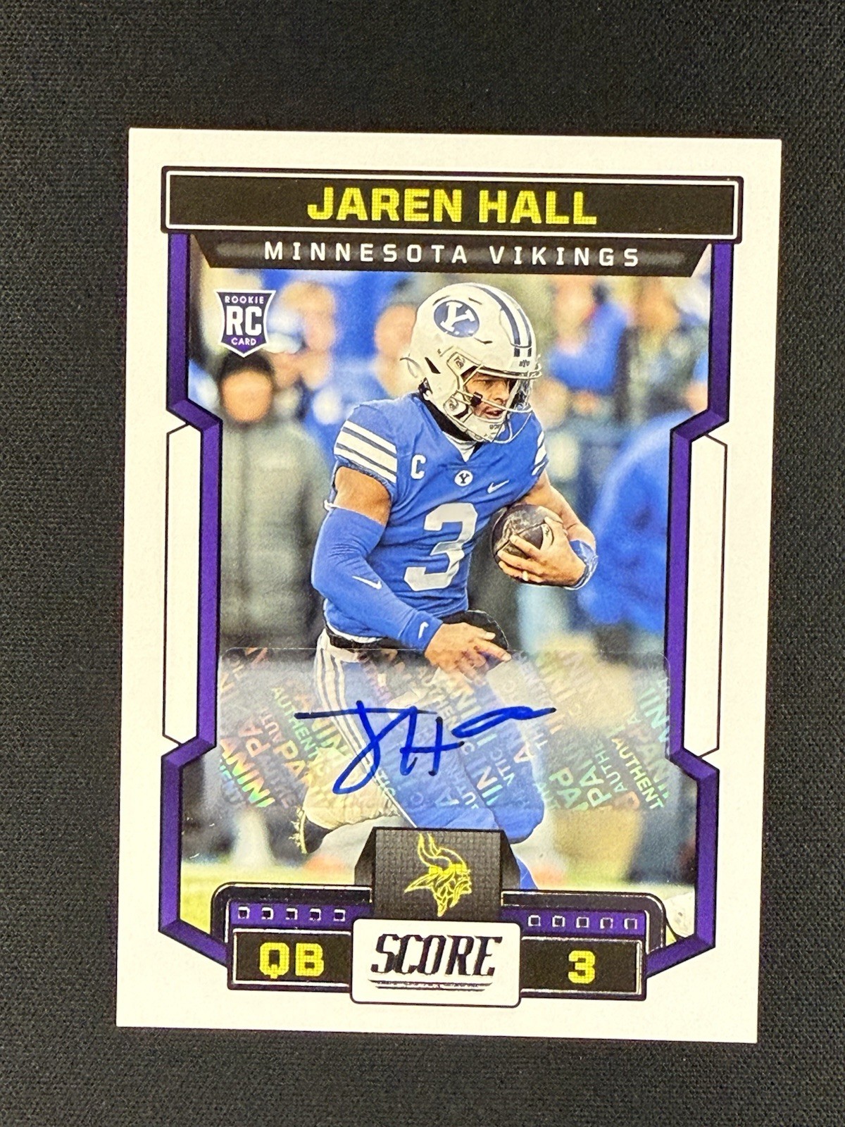 Jaren Hall 2023 Score RC Auto #311 Minnesota Vikings