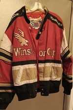 1996 Vintage NASCAR Winston Cup Racing Jacket Jeff Hamilton USA Made Lrg used!