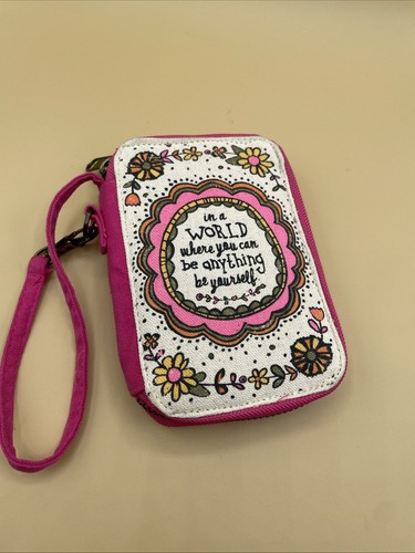 Natural Life “….be Yourself" Floral Wristlet Boho Hippie 5x3.5