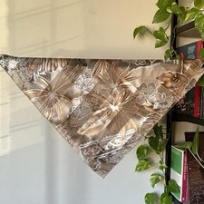 Vintage Neutral Tropical Floral Lightweight Silk Scarf