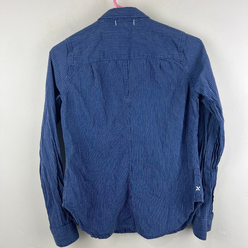 Alex Mill dunkelblau-weiß gestreiftes Langarmshirt mit Knopfleiste Damen xs - Bild 7 von 10