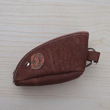 Brown Mouse Case w/ Zipper Closure Metal Key Ring, Unisex