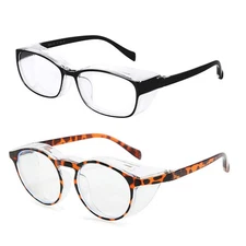 2Pack Anti-Fog Safety Glasses Side Shields Protection Blue Light Blocking Gla...