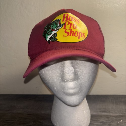 Bass Pro Shops Hat Outdoor Fishing Baseball Trucker Mesh Cap SnapBack Red - Picture 3 of 10