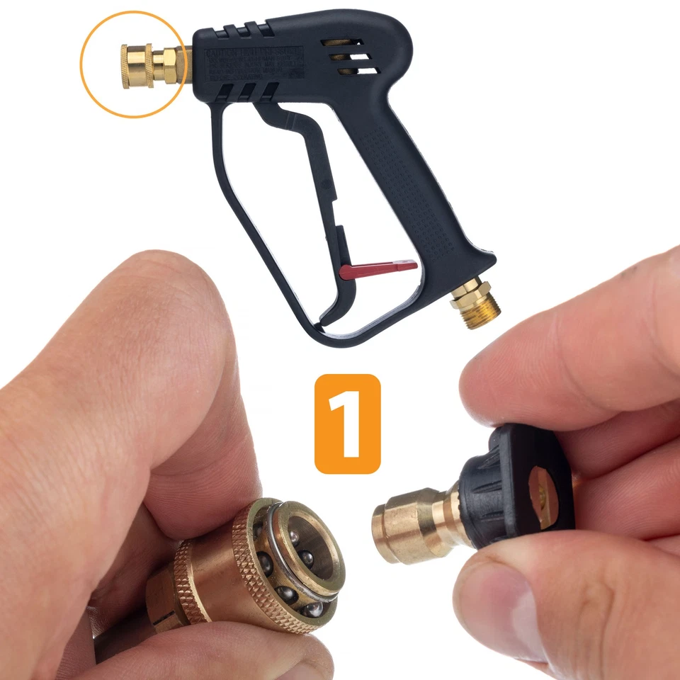 Pistolet nettoyeur haute pression 5000PSI avec raccord 22 mm et raccord rapid... - Photo 3/4