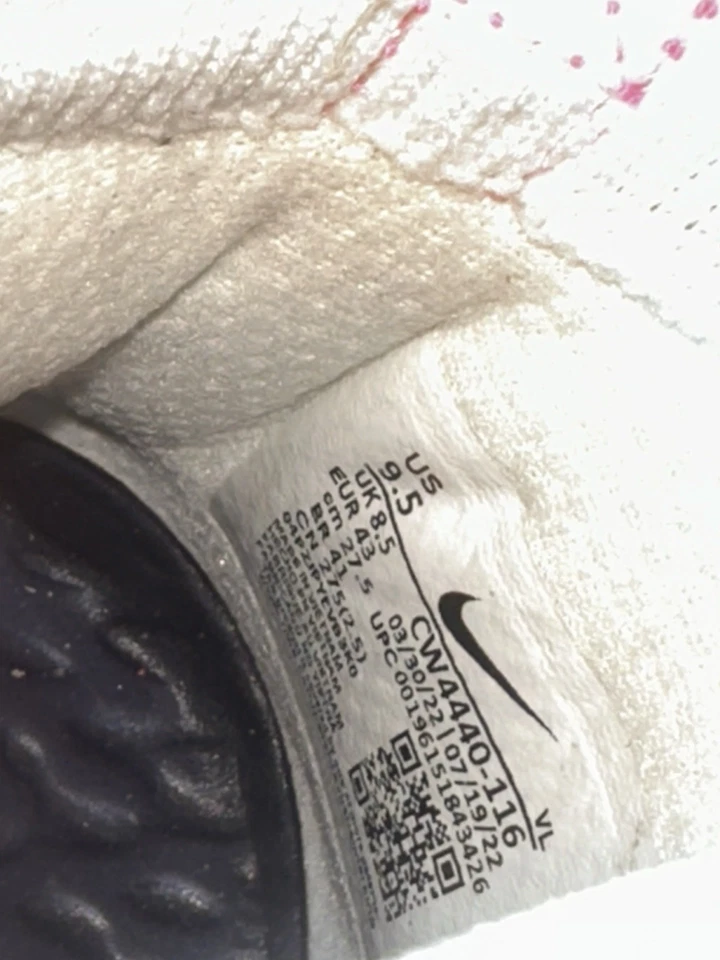 Бутсы лакросс Nike Alpha Huarache 8 Elite — белые/розовые/синие — размер 9,5 - Изображение 4 из 4