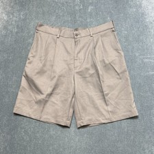 Pga Tour Golf Shorts Mens 34 Gray Expandable Waist Pleated Front Slash Pocket