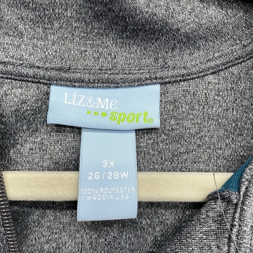 Liz & Me Sport Womens Full Zip Lightweight Track Jacket Size 3X Gray Pockets USA - Picture 12 of 15