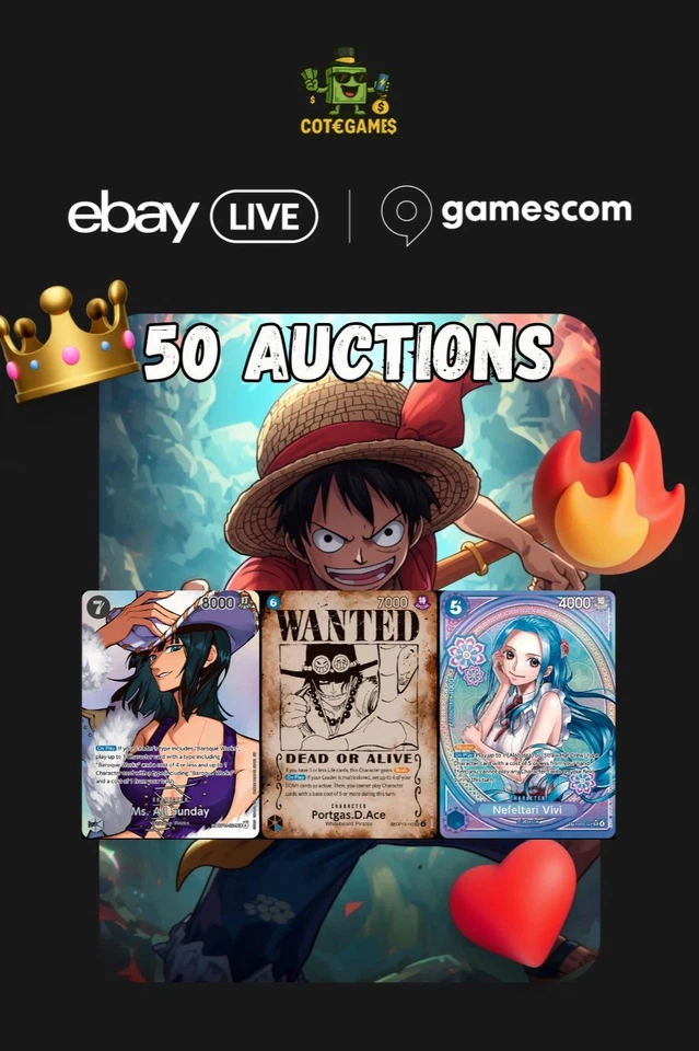 Live from GAMESCOM 🏴‍☠️ ONE PIECE TCG 🏴‍☠️ 50+ AUCTIONS 🔨 [HIGH END] 