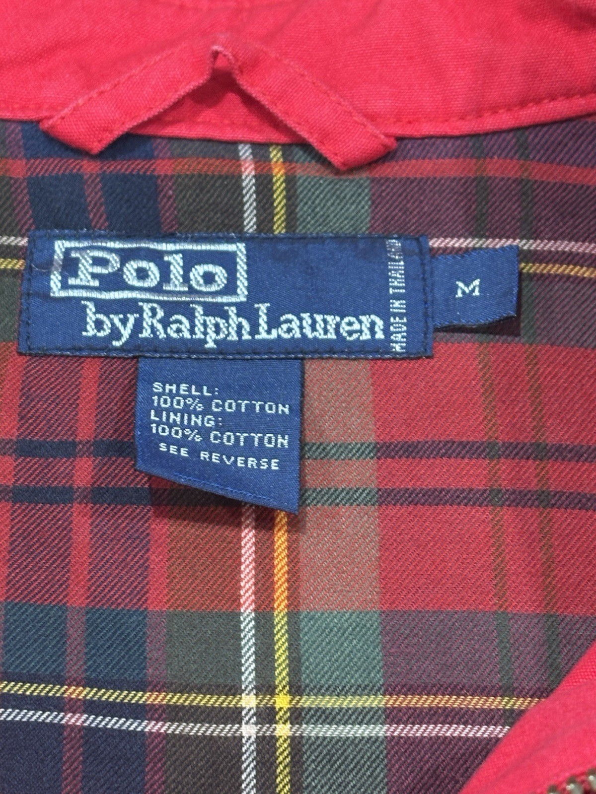 RALPH LAUREN POLO Mens Classic Harrington Red Casual Jacket size M Pony Logo