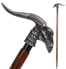 Dragon Head Walking Stick - Wooden Shaft Cane for Men  Women, 37" Long