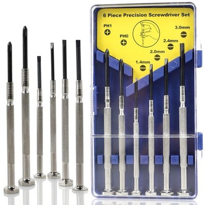 6 PCS Precision Screwdriver Sets, Eyeglass Repair Kit Screwdriver, Mini Black 
