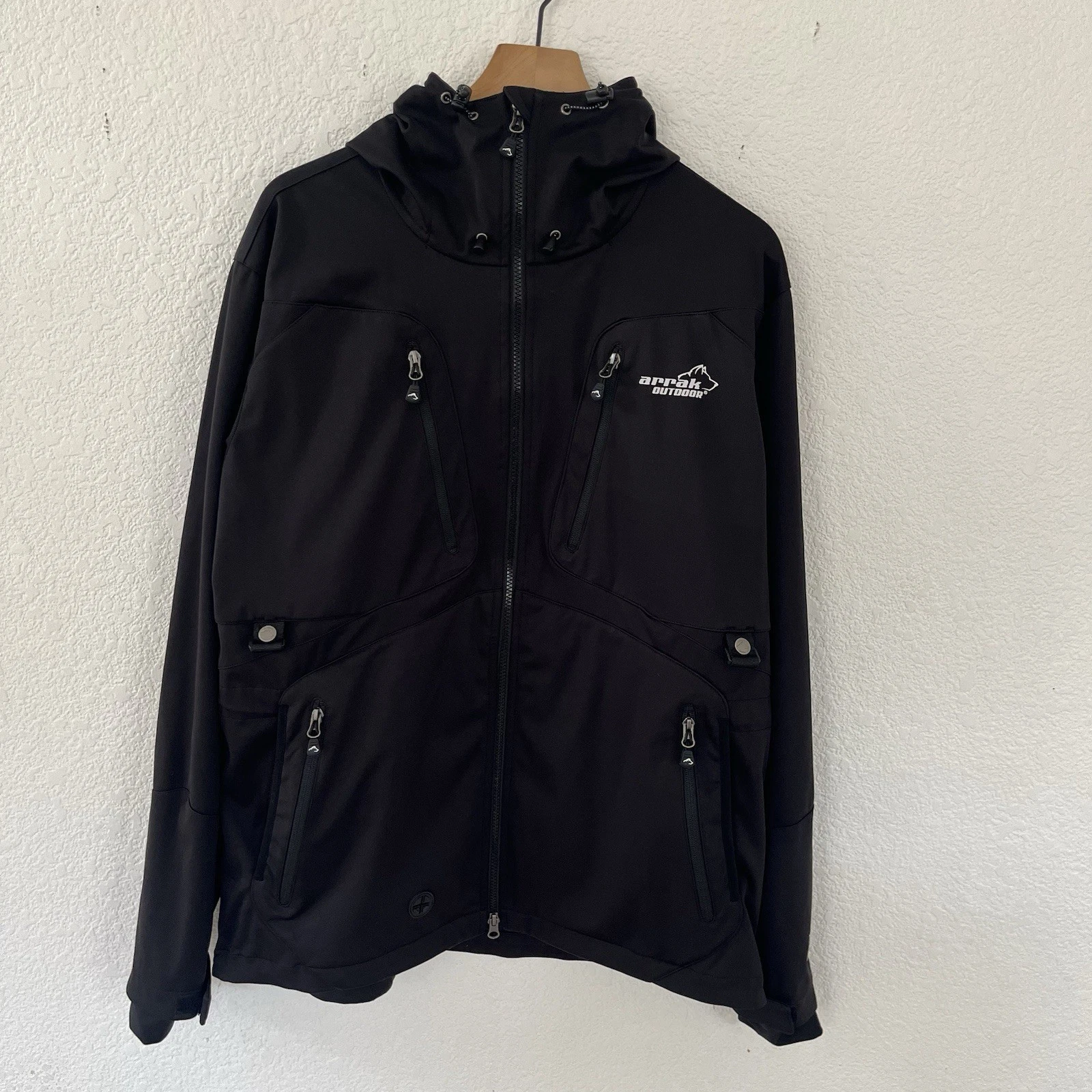Arrak Outdoor AKKA Mens XL Softshell Jacket WP-3000 Black Sweden - product detail image 3
