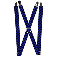  Suspenders - 1.0  - Checker Black/Neon Blue ACC NEW