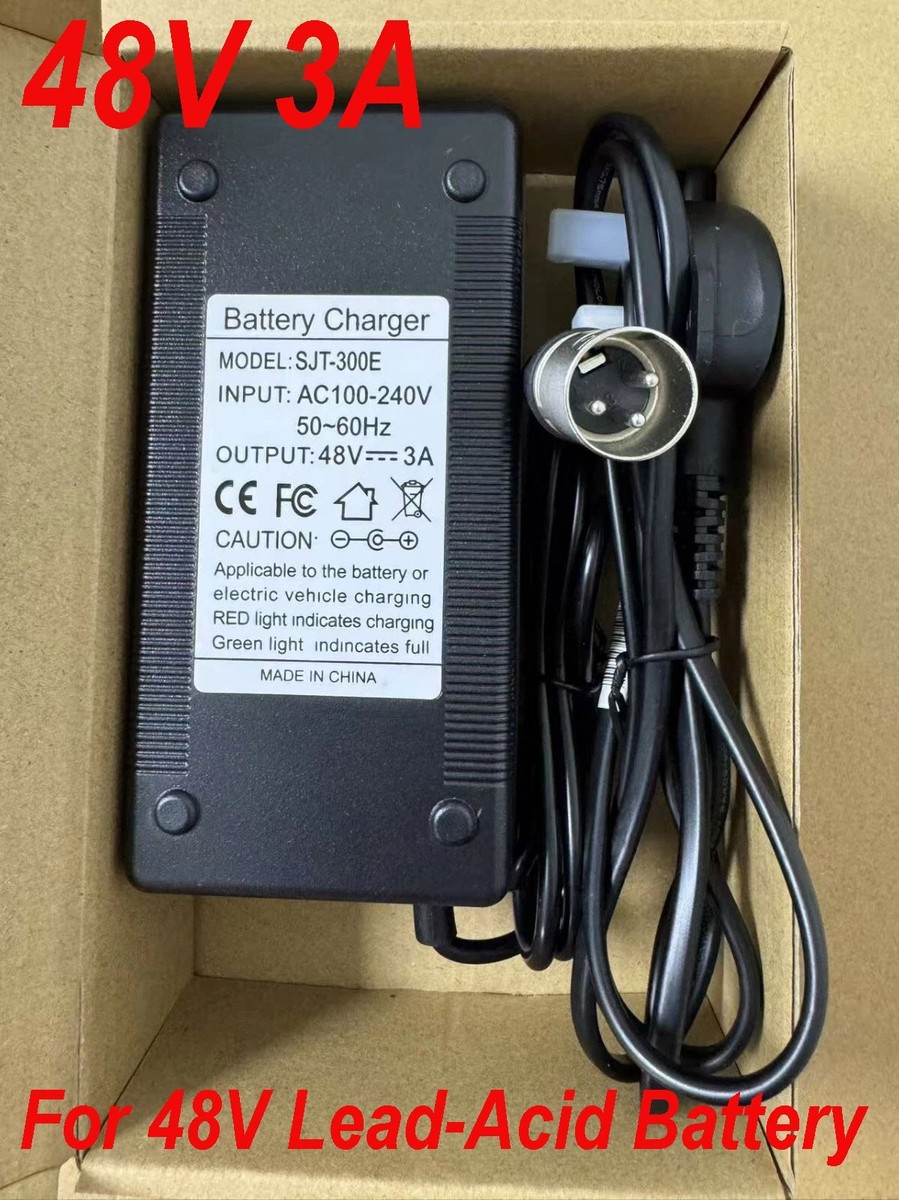 3-Pin XLR 48V 3A Lead Acid Battery Charger Output:55.2V for