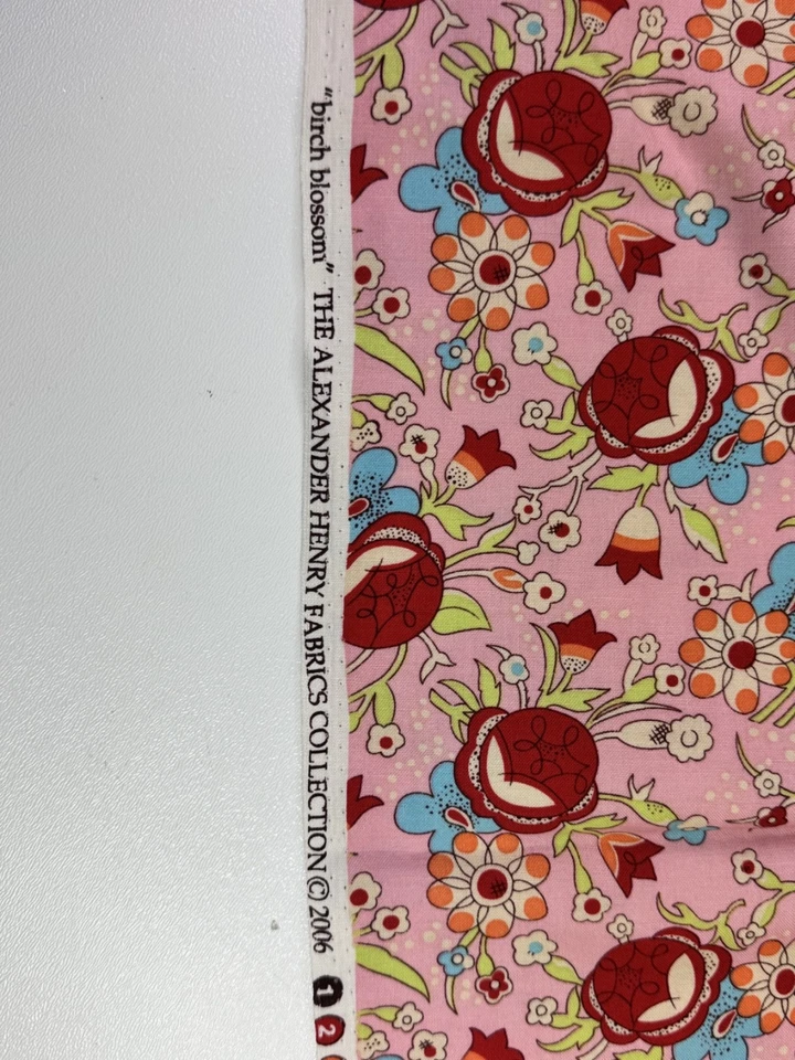 Birch Blossom Alexander Henry Fabric 44 inches by 26 inches Pink - Image 4 of 4