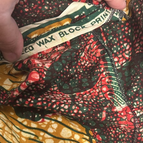 Wax Block Print Wrap Skirt Art-to-Wear African ANKARA FABRIC 70” X 22" Batik - Picture 3 of 3