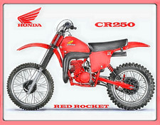 Honda CR 250 Motocross Metal Sign Plaque Sketch type Garage vintage Workshop MX
