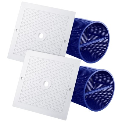 #ad #ad 2 Pcs Basket Assembly Replacement Pool Skimmer Filter and 2 Pcs Square Lid Co...