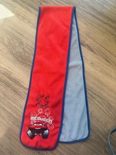 Disney Store Pixar Cars Embroidered Lightning McQueen Red/Gray Fleece Kids Scarf