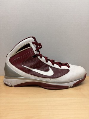 Nike Hyperize Shoes Mens Size 17 Flywire White/Maroon 2009 Basketball Shoes