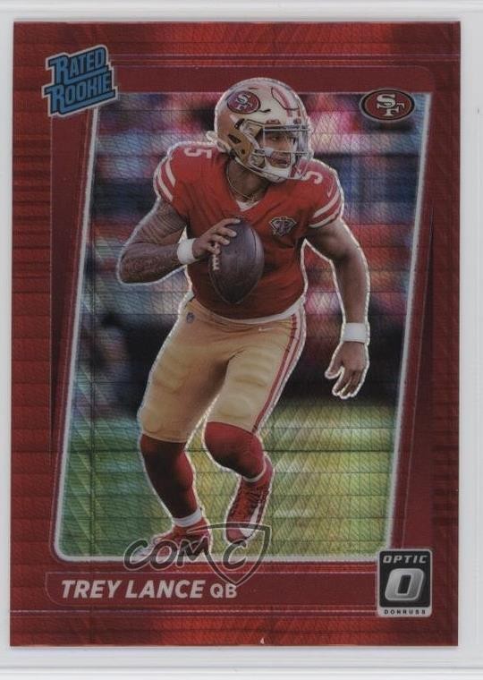 2021 Panini Donruss Optic Rated Rookie Red Hyper Prizm Trey Lance #203 8mm