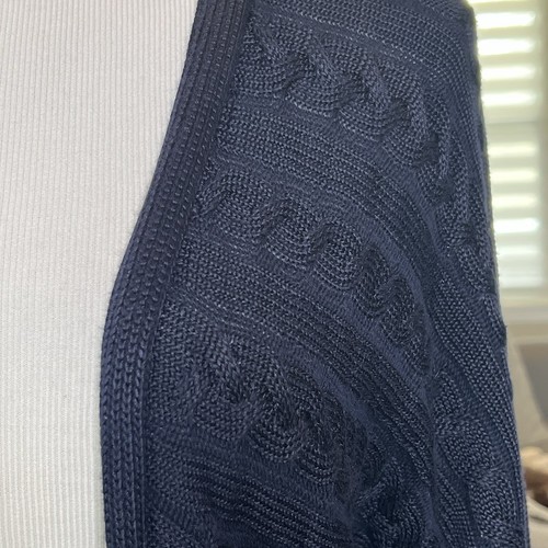 Lauren Ralph Lauren Longline Cardigan Sweater L/XL Large X-Large Navy Blue Open - Picture 2 of 13