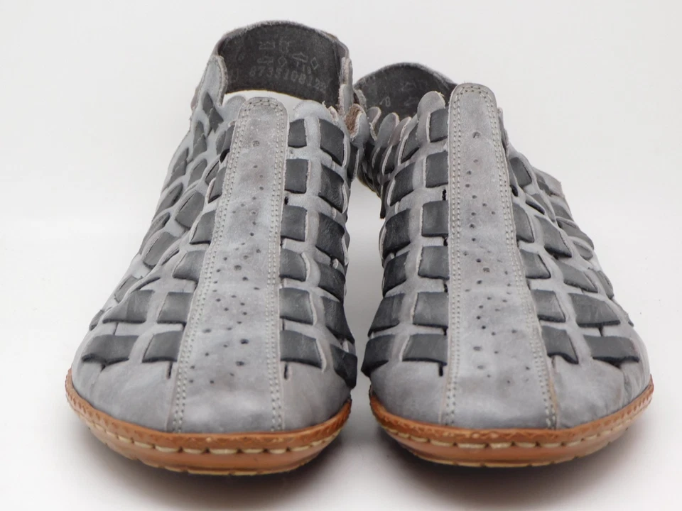 Reiker Sina Footwear Women Leather Suede Wedge Sandals Woven Slingback Size 39 - Image 3 of 4