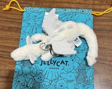 New Dust Bag Jellycat White Dragon Bag Charm Keychain Plush Toy NWT Soft Gift