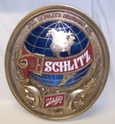 Vintage 1977 SCHLITZ BEER World Globe Sign Bar/Pub/Man Cave/ 18" x 16"