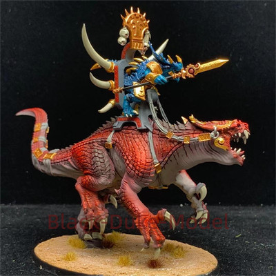 Saurus Oldblood On Carnosaur Pro-painted Seraphon Warharmmer Miniature models